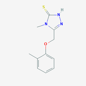molecular formula C11H13N3OS B388872 4-甲基-5-[(2-甲基苯氧基)甲基]-4H-1,2,4-三唑-3-硫醇 CAS No. 312505-13-8