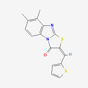 molecular formula C16H12N2OS2 B3888749 7,8-dimethyl-2-[(E)-1-(2-thienyl)methylidene][1,3]thiazolo[3,2-a][1,3]benzimidazol-3(2H)-one 