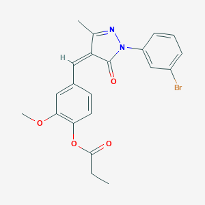 4-{[1-(3-bromophenyl)-3-methyl-5-oxo-1,5-dihydro-4H-pyrazol-4-yliden]methyl}-2-methoxyphenyl propionate