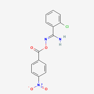 molecular formula C14H10ClN3O4 B3888756 2-chloro-N'-[(4-nitrobenzoyl)oxy]benzenecarboximidamide 