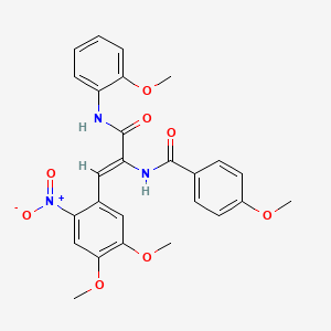 N-[(Z)-1-(4,5-dimethoxy-2-nitrophenyl)-3-(2-methoxyanilino)-3-oxoprop-1-en-2-yl]-4-methoxybenzamide