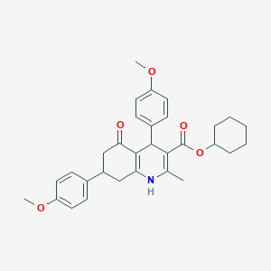 molecular formula C31H35NO5 B388878 Cyclohexyl 4,7-bis(4-methoxyphenyl)-2-methyl-5-oxo-1,4,5,6,7,8-hexahydroquinoline-3-carboxylate 