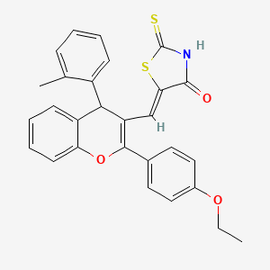 5-{[2-(4-ethoxyphenyl)-4-(2-methylphenyl)-4H-chromen-3-yl]methylene}-2-thioxo-1,3-thiazolidin-4-one