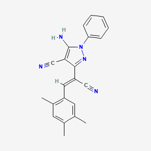 5-amino-3-[1-cyano-2-(2,4,5-trimethylphenyl)vinyl]-1-phenyl-1H-pyrazole-4-carbonitrile