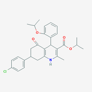 molecular formula C29H32ClNO4 B388888 Isopropyl 7-(4-chlorophenyl)-4-(2-isopropoxyphenyl)-2-methyl-5-oxo-1,4,5,6,7,8-hexahydro-3-quinolinecarboxylate 