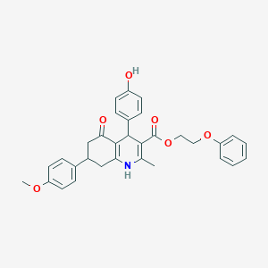 2-Phenoxyethyl 4-(4-hydroxyphenyl)-7-(4-methoxyphenyl)-2-methyl-5-oxo-1,4,5,6,7,8-hexahydro-3-quinolinecarboxylate
