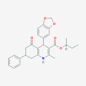 Sec-butyl 4-(1,3-benzodioxol-5-yl)-2-methyl-5-oxo-7-phenyl-1,4,5,6,7,8-hexahydro-3-quinolinecarboxylate