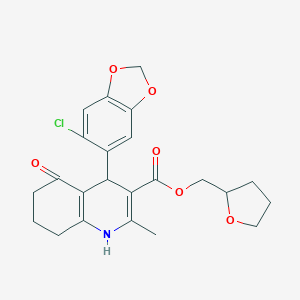 Tetrahydro-2-furanylmethyl 4-(6-chloro-1,3-benzodioxol-5-yl)-2-methyl-5-oxo-1,4,5,6,7,8-hexahydro-3-quinolinecarboxylate