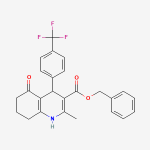 2-Methyl-5-oxo-4-(4-trifluoromethyl-phenyl)-1,4,5,6,7,8-hexahydro-quinoline-3-carboxylic acid benzyl ester