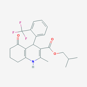 2-Methylpropyl 2-methyl-5-oxo-4-[2-(trifluoromethyl)phenyl]-1,4,5,6,7,8-hexahydroquinoline-3-carboxylate