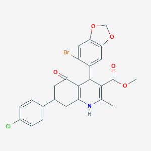 Methyl 4-(6-bromo-1,3-benzodioxol-5-yl)-7-(4-chlorophenyl)-2-methyl-5-oxo-1,4,5,6,7,8-hexahydro-3-quinolinecarboxylate
