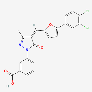 3-(4-{[5-(3,4-dichlorophenyl)-2-furyl]methylene}-3-methyl-5-oxo-4,5-dihydro-1H-pyrazol-1-yl)benzoic acid