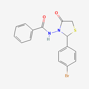 N-[2-(4-bromophenyl)-4-oxo-1,3-thiazolidin-3-yl]benzamide