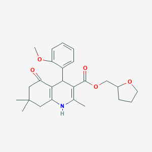 molecular formula C25H31NO5 B388901 Tetrahydro-2-furanylmethyl 4-(2-methoxyphenyl)-2,7,7-trimethyl-5-oxo-1,4,5,6,7,8-hexahydro-3-quinolinecarboxylate 