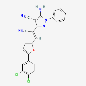 5-AMINO-3-[(1Z)-1-CYANO-2-[5-(3,4-DICHLOROPHENYL)FURAN-2-YL]ETH-1-EN-1-YL]-1-PHENYL-1H-PYRAZOLE-4-CARBONITRILE