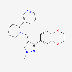 3-(1-{[3-(2,3-dihydro-1,4-benzodioxin-6-yl)-1-methyl-1H-pyrazol-4-yl]methyl}-2-piperidinyl)pyridine