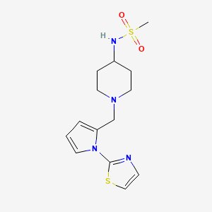 molecular formula C14H20N4O2S2 B3889050 N-(1-{[1-(1,3-thiazol-2-yl)-1H-pyrrol-2-yl]methyl}piperidin-4-yl)methanesulfonamide 