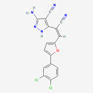 3-amino-5-[(E)-1-cyano-2-[5-(3,4-dichlorophenyl)furan-2-yl]ethenyl]-1H-pyrazole-4-carbonitrile