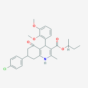 Sec-butyl 7-(4-chlorophenyl)-4-(2,3-dimethoxyphenyl)-2-methyl-5-oxo-1,4,5,6,7,8-hexahydro-3-quinolinecarboxylate
