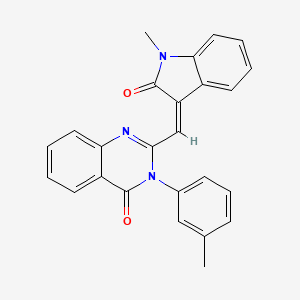 2-{[(3Z)-1-METHYL-2-OXO-2,3-DIHYDRO-1H-INDOL-3-YLIDENE]METHYL}-3-(3-METHYLPHENYL)-3,4-DIHYDROQUINAZOLIN-4-ONE