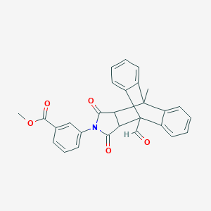 molecular formula C28H21NO5 B388913 Methyl 3-(1-formyl-8-methyl-16,18-dioxo-17-azapentacyclo[6.6.5.0~2,7~.0~9,14~.0~15,19~]nonadeca-2,4,6,9,11,13-hexaen-17-yl)benzoate (non-preferred name) 