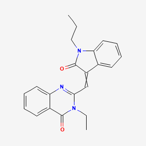 3-ethyl-2-[(2-oxo-1-propyl-1,2-dihydro-3H-indol-3-ylidene)methyl]-4(3H)-quinazolinone