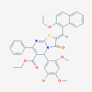 ethyl 5-(5-bromo-2,4-dimethoxyphenyl)-2-[(2-ethoxy-1-naphthyl)methylene]-3-oxo-7-phenyl-2,3-dihydro-5H-[1,3]thiazolo[3,2-a]pyrimidine-6-carboxylate