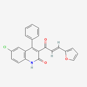 (E)-6-chloro-3-(3-(furan-2-yl)acryloyl)-4-phenylquinolin-2(1H)-one