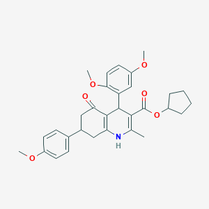molecular formula C31H35NO6 B388932 Cyclopentyl 4-(2,5-dimethoxyphenyl)-7-(4-methoxyphenyl)-2-methyl-5-oxo-1,4,5,6,7,8-hexahydro-3-quinolinecarboxylate 