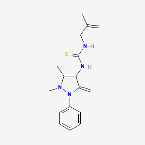 molecular formula C17H22N4S B3889324 1-(1,5-Dimethyl-3-methylidene-2-phenylpyrazol-4-yl)-3-(2-methylprop-2-enyl)thiourea 