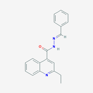 molecular formula C19H17N3O B3889330 2-Ethyl-N'-[(E)-phenylmethylidene]quinoline-4-carbohydrazide 