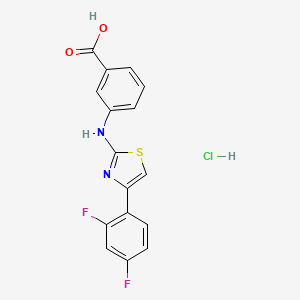 3-[[4-(2,4-Difluorophenyl)-1,3-thiazol-2-yl]amino]benzoic acid;hydrochloride