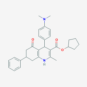 molecular formula C30H34N2O3 B388936 Cyclopentyl 4-[4-(dimethylamino)phenyl]-2-methyl-5-oxo-7-phenyl-1,4,5,6,7,8-hexahydro-3-quinolinecarboxylate 