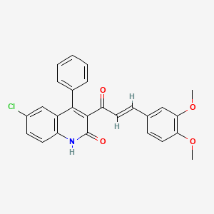 6-CHLORO-3-[(2E)-3-(3,4-DIMETHOXYPHENYL)PROP-2-ENOYL]-4-PHENYL-1,2-DIHYDROQUINOLIN-2-ONE