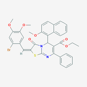 ethyl 2-(2-bromo-4,5-dimethoxybenzylidene)-5-(2-methoxy-1-naphthyl)-3-oxo-7-phenyl-2,3-dihydro-5H-[1,3]thiazolo[3,2-a]pyrimidine-6-carboxylate