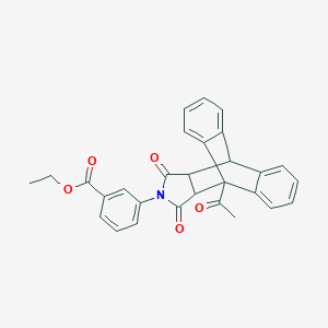 Ethyl 3-(1-acetyl-16,18-dioxo-17-azapentacyclo[6.6.5.0~2,7~.0~9,14~.0~15,19~]nonadeca-2,4,6,9,11,13-hexaen-17-yl)benzoate (non-preferred name)