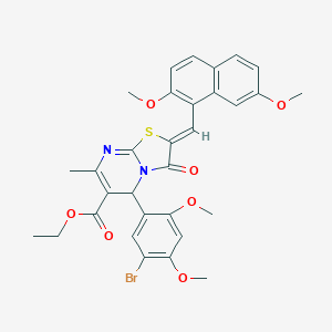 molecular formula C31H29BrN2O7S B388944 ethyl (2Z)-5-(5-bromo-2,4-dimethoxyphenyl)-2-[(2,7-dimethoxy-1-naphthyl)methylene]-7-methyl-3-oxo-2,3-dihydro-5H-[1,3]thiazolo[3,2-a]pyrimidine-6-carboxylate 