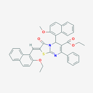 ethyl (2Z)-2-[(2-ethoxynaphthalen-1-yl)methylidene]-5-(2-methoxynaphthalen-1-yl)-3-oxo-7-phenyl-2,3-dihydro-5H-[1,3]thiazolo[3,2-a]pyrimidine-6-carboxylate