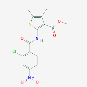 molecular formula C15H13ClN2O5S B388958 Methyl 2-[(2-chloro-4-nitrobenzoyl)amino]-4,5-dimethylthiophene-3-carboxylate 