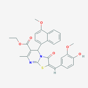 ethyl 2-(4-hydroxy-3-methoxybenzylidene)-5-(4-methoxy-1-naphthyl)-7-methyl-3-oxo-2,3-dihydro-5H-[1,3]thiazolo[3,2-a]pyrimidine-6-carboxylate