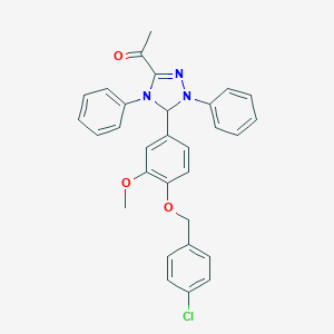 1-(5-{4-[(4-chlorobenzyl)oxy]-3-methoxyphenyl}-1,4-diphenyl-4,5-dihydro-1H-1,2,4-triazol-3-yl)ethanone