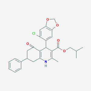 Isobutyl 4-(6-chloro-1,3-benzodioxol-5-yl)-2-methyl-5-oxo-7-phenyl-1,4,5,6,7,8-hexahydro-3-quinolinecarboxylate
