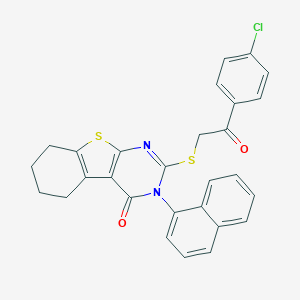 2-{[2-(4-chlorophenyl)-2-oxoethyl]sulfanyl}-3-(1-naphthyl)-5,6,7,8-tetrahydro[1]benzothieno[2,3-d]pyrimidin-4(3H)-one