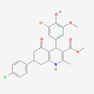 Methyl 4-(3-bromo-4-hydroxy-5-methoxyphenyl)-7-(4-chlorophenyl)-2-methyl-5-oxo-1,4,5,6,7,8-hexahydro-3-quinolinecarboxylate