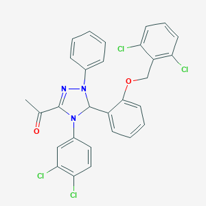1-[5-{2-[(2,6-dichlorobenzyl)oxy]phenyl}-4-(3,4-dichlorophenyl)-1-phenyl-4,5-dihydro-1H-1,2,4-triazol-3-yl]ethanone
