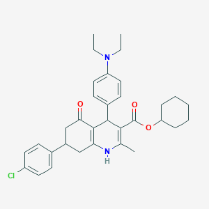 Cyclohexyl 7-(4-chlorophenyl)-4-[4-(diethylamino)phenyl]-2-methyl-5-oxo-1,4,5,6,7,8-hexahydro-3-quinolinecarboxylate