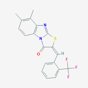 molecular formula C19H13F3N2OS B388991 (2E)-7,8-dimethyl-2-[2-(trifluoromethyl)benzylidene][1,3]thiazolo[3,2-a]benzimidazol-3(2H)-one 