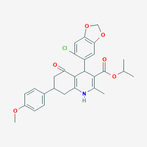 Isopropyl 4-(6-chloro-1,3-benzodioxol-5-yl)-7-(4-methoxyphenyl)-2-methyl-5-oxo-1,4,5,6,7,8-hexahydro-3-quinolinecarboxylate