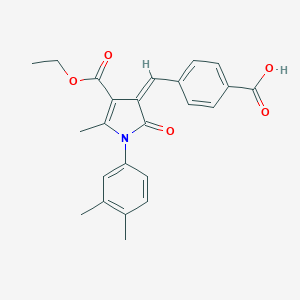 molecular formula C24H23NO5 B388997 4-{(Z)-[1-(3,4-dimethylphenyl)-4-(ethoxycarbonyl)-5-methyl-2-oxo-1,2-dihydro-3H-pyrrol-3-ylidene]methyl}benzoic acid 
