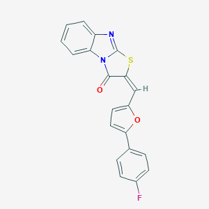 molecular formula C20H11FN2O2S B388999 2-{[5-(4-fluorophenyl)-2-furyl]methylene}[1,3]thiazolo[3,2-a]benzimidazol-3(2H)-one CAS No. 312525-27-2